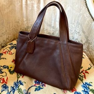 Vintage Coach Lexington 4187 Small Mahogany Brown Leather Satchel Handbag Tote